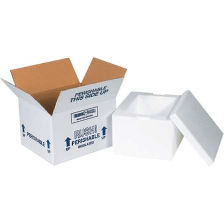 Partners Brand Insulated Shipping Kits, 8" x 6" x 4 1/4", White, PK12 204C