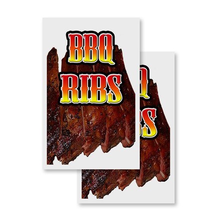 Signmission Bbq Ribs, Vinyl Decals Only 24 Inch x 36 Inch, Vinyl Decal, 2PK DSB-2436-2PACK-Bbq Ribs