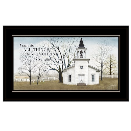 Homeroots I Can Do All Things 4 Black Framed Print Wall Art 406320