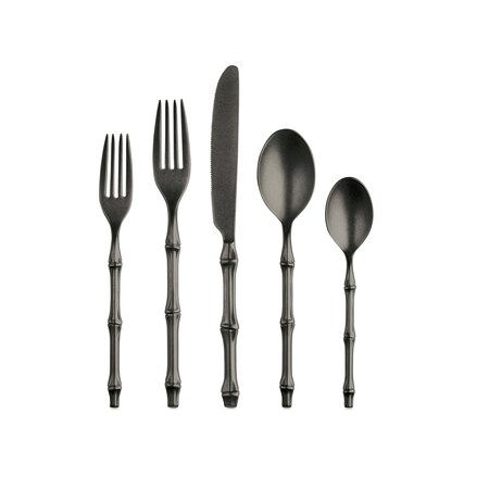 Mepra Bali Flatware Set - 20 Pieces - Pewter Black Gold 101522020PON