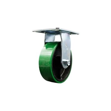 Service Caster 6 Inch Heavy Duty Green Poly on Cast Iron Rigid Caster with Ball Bearing SCC SCC-35R620-PUB-GB