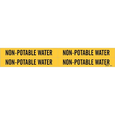 Brady Self-Adhesive Pipe Marker: NON-POTABLE WATER, 1.125in H x 7in W, Pack of 5 Each, 5PK 103547