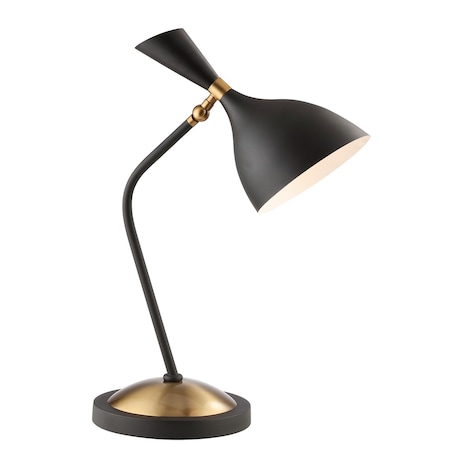 Jonathan Y Albert 21.5" Iron Retro Mid-Century LED Table Lamp, Black/Gold JYL9065A