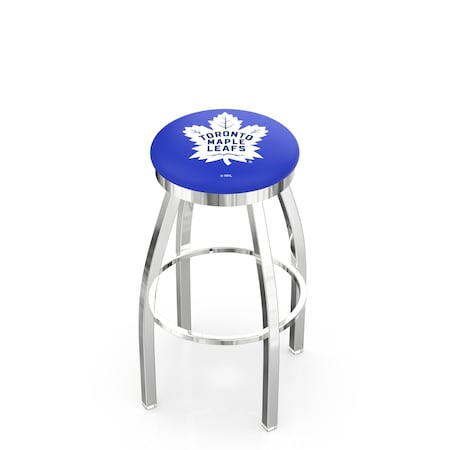 Holland Bar Stool Co 30" Chrome Toronto Maple Leafs Swivel Bar Stool, Accent Ring L8C2C30TorMpl