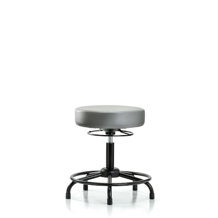 Blue Ridge Ergonomics Vinyl Stool, Desk, Round Tube Base, Glides, Sterling BR-VDHSO-RT-RG-8840