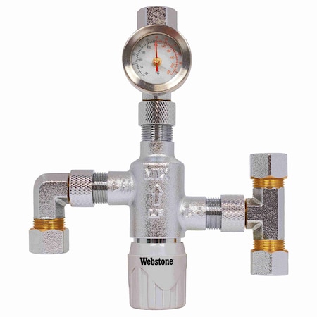 Nibco 3/8 Comp Cp Lf Br Tmv W/Check H-77201W