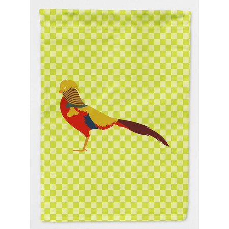Carolines Treasures Golden Or Chinese Pheasant Green Flag Garden Size BB7754GF