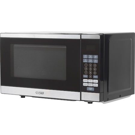 Commercial Chef Countertop Microwave Oven, 0.7 Cubic Feet, Stainless Steel CHM770SS