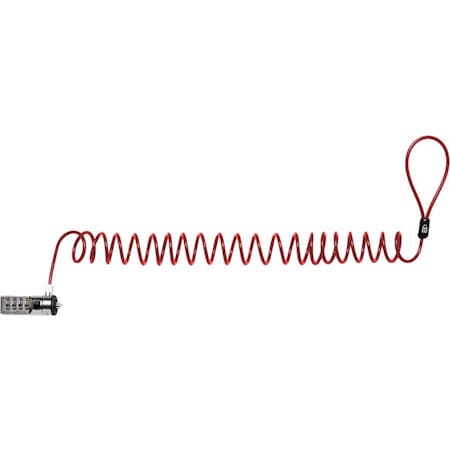 Kensington Portable Combination Laptop Lock with 6 ft. Cable, Red 64671