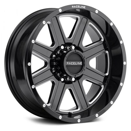 Powerplay 40M6801200 940M 16 x 8 in. 0 mm Offset Hostage Wheel, Black - 5 x 114.3 mm Bolt Pattern PO3596916