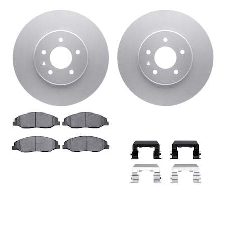 Dynamic Friction Co DFC GEOSPEC Coated Rotors with 5000 Brake Pads - Ceramic and Hardware 4512-46101