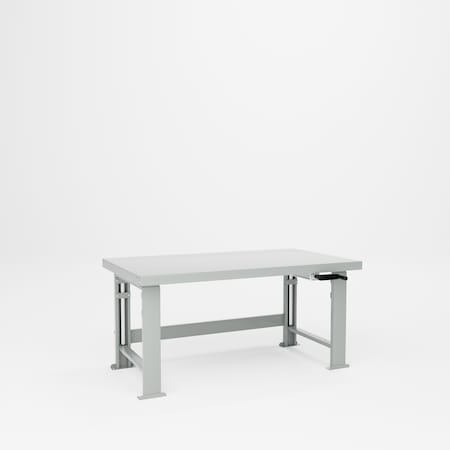 Pucel Steel Top Hydraulic Bench, 34 in W x 60 in D x 41 in H, Gray HBS-3460-M12