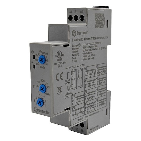 Trumeter Time Delay Relay, 12 to 240V AC/DC TS07