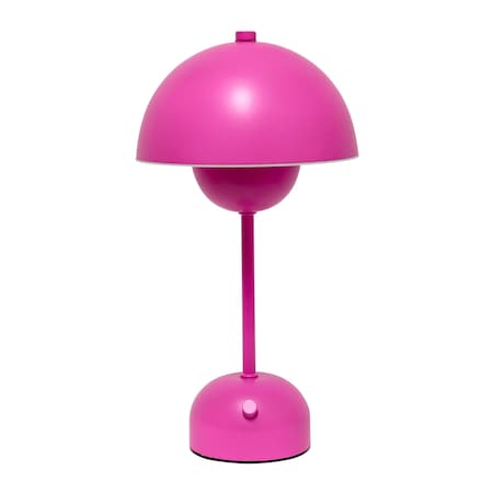 Homeroots 12" Hot Pink Metal Table Lamp 646272
