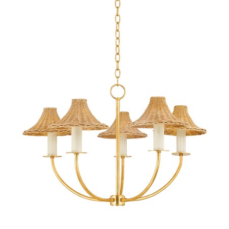 Mitzi Twila 5 Light Chandelier 16 In. Vintage Gold Leaf H868805-VGL