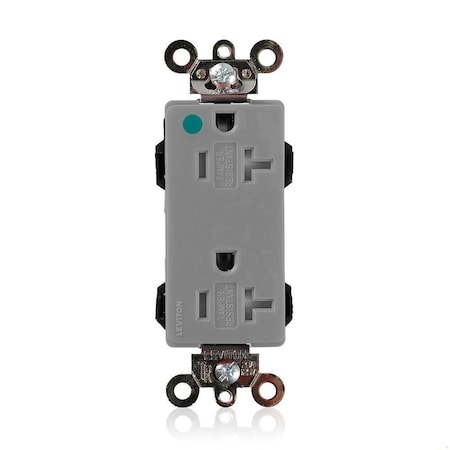 Leviton Straight Blade Receptacle, 5-20R, 20 A, 125V AC, Flush Mount, Self-Grounded MT163-HGG