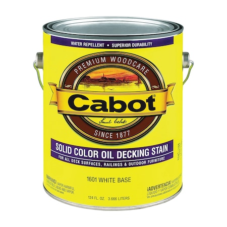 Cabot Solid Color Oil Deck Stain, White Base, 1 Gal. 140.0001601.007