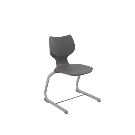 Flavors 16" Cantilever Chair, Platinum Frame, Nylon Glide, Charcoal 11878