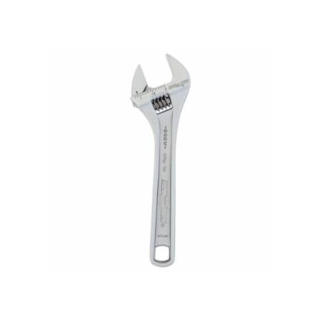 Channellock Adjustable Wrench, 8 in L, 1.18 in Opening, Chrome, Bulk 140-808W-BULK