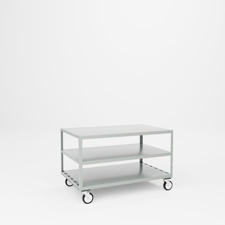 Pucel Mobile Table, 48 in W x 30 in D x 30 in H, Gray MT-3048-3P