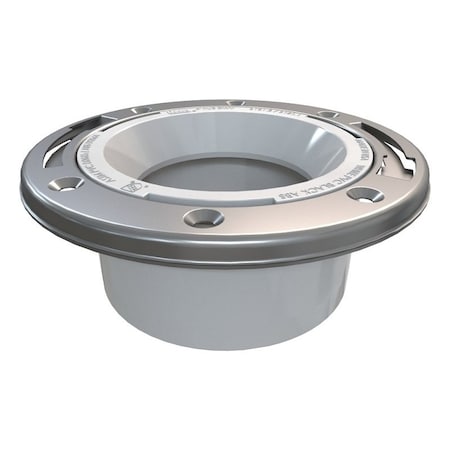Oatey Closet Flange, 4 in Connection, PVC, White, For: 4 in Pipes 43499