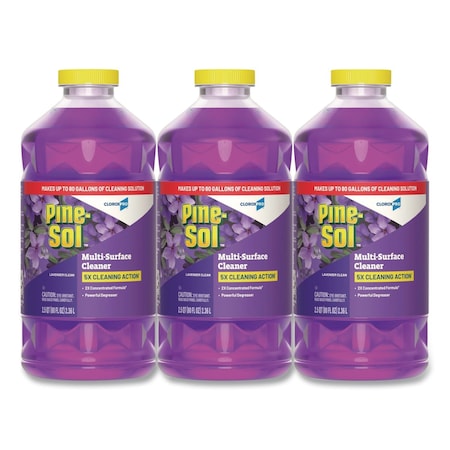 Pine-Sol Multi-Surface Cleaner, Bottle, 80 oz, Lavender Clean, 3 PK 60608CT