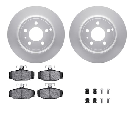Dynamic Friction Co DFC GEOSPEC Coated Rotors with 5000 Brake Pads - Ceramic and Hardware 4512-27068