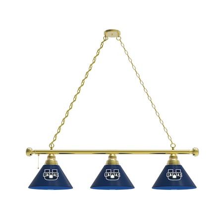 Holland Bar Stool Co Utah State 3 Shade Billiard Light, Brass Fixture BL3BRUtahSt