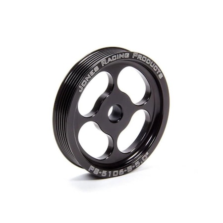Jones Racing Products PS-5106-B-5.000 Serpentine Power Steering Pulley 6 Rib Press-On 5 in. dia. - Aluminum JRPPS-5106-B-5.000