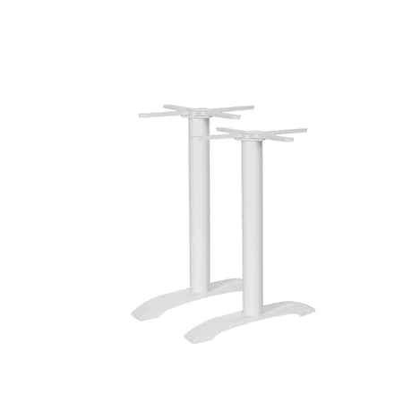 Bfm Seating Bali End Base - Set of 2 - Zinc Plated Cast Iron Bottoms, Stainless Steel Columns PHTB0022WH