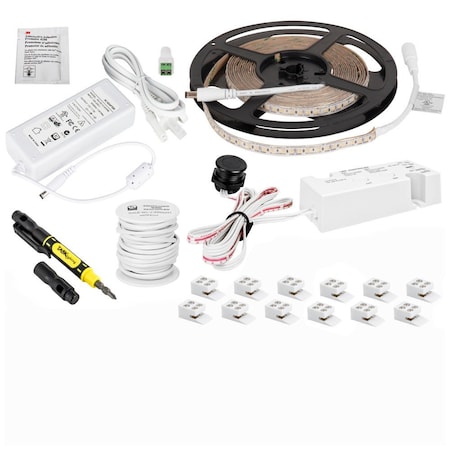 Task Lighting 16ft TandemLED Tunable LED Tape Light Kit with Wired Controller, 1 Zone/Area, 2700K-5000K L-TWCK-16
