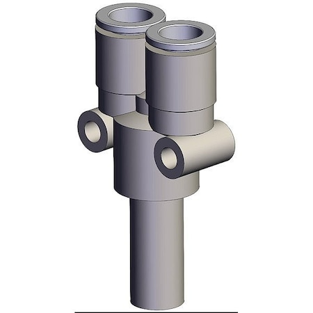 Smc Push-Fit Wye Fitting, White, Rigid KQ2X08-10A