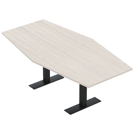 Skutchi Designs 7ft Hexagon Conference Table With Power | Harmony Series | 6 Person Meeting Room Table HAR-HEX.IR-48X84-T.BK-K458-NA