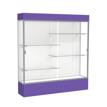 Ghent Lighted Floor Display Case 72x80x16, White, Satin 3176WB-SN-PE
