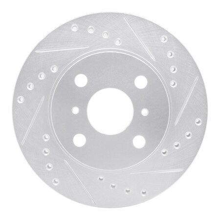 Dynamic Friction Co DFC Brake Rotor - Drilled and Slotted - Silver 631-76021R