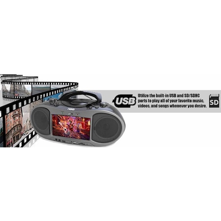 Naxa 7'' Bluetooth DVD Boombox NDL256