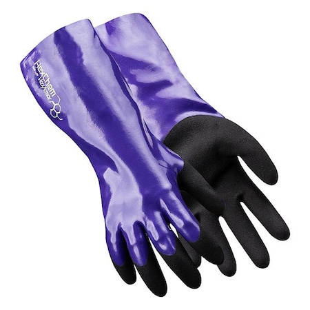 Hexarmor HexChem(R) 7040 Chemical-Resistant Gloves, Nitrile, 7 1/2 in L, 18 ga, Black, Purple, 2XL, 1 PR 7040-XXL (11)