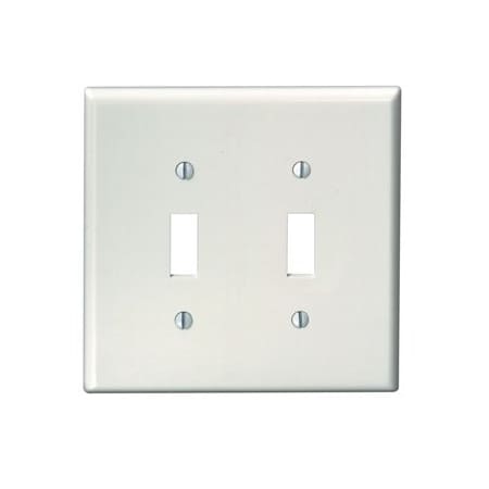 Leviton Switch Wallplate, Midway Size, Gang 2, Light Almond 80509-T