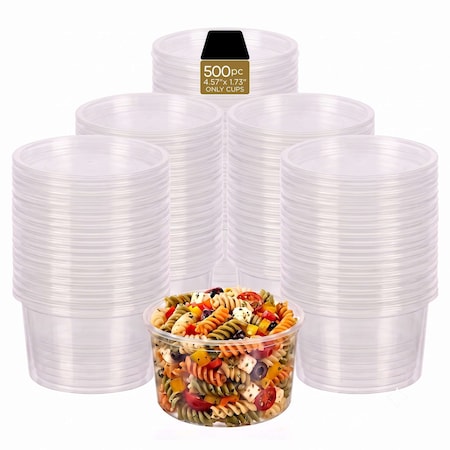 Eco Harmony Products Deli Container Cup, Clear Plastic (Cup Only), 8oz, 500 Pack 804530
