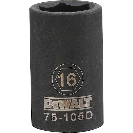Dewalt Drive Impact Socket, 1/2in, 16mm DWMT75105OSP