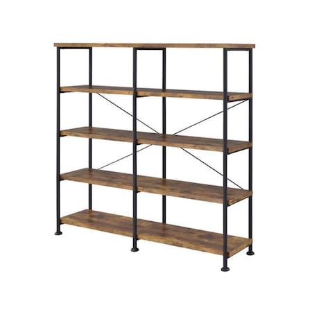 Coaster 63 x 60 x 14.25 in. Home Office Book Case, Antique Nutmeg 801543