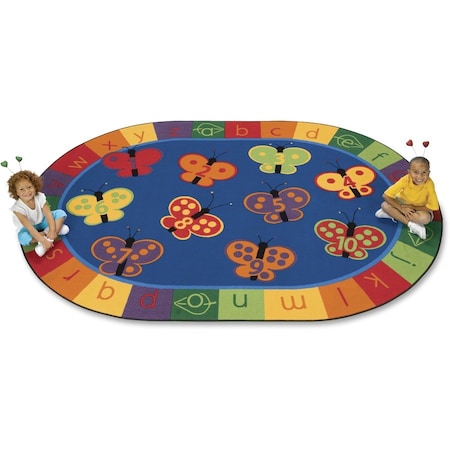 Carpets For Kids 123 ABC Butterfly Fun 6.75 ft. x 9.42 ft. Oval Rug 3506