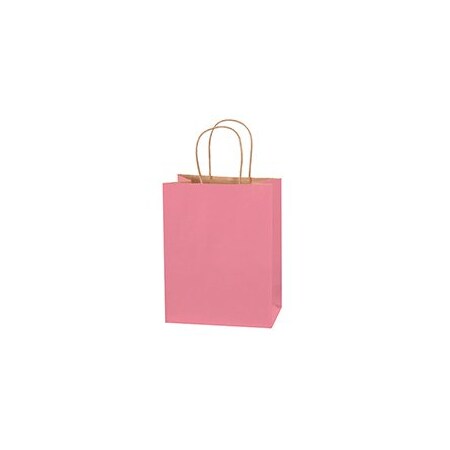 Bubblefast 250-8 x 4 1/2 x 10 1/4'' Pink Tinted Shopping Bags, 250PK BFBGS116PI