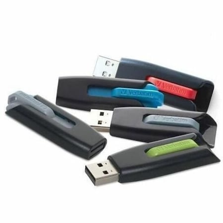 Verbatim 32GB Store 'n' Go V3 USB 3.2 Gen 1 Flash Drive, 5pk, Assorted, 32 GB, USB 3.2 (Gen 1) Type A, 4PK 70900