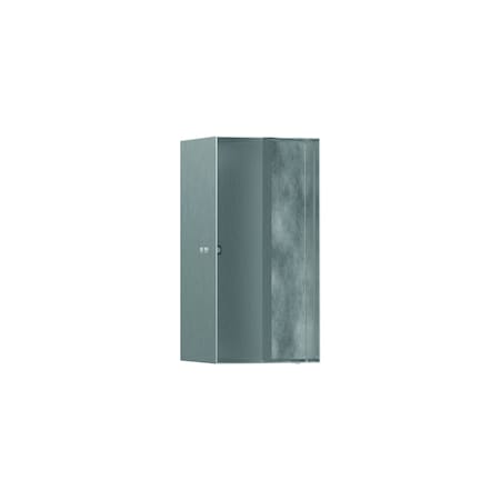 Hansgrohe XtraStoris Rock Wall Niche with Tileable Door 12"x 6"x 5.5" in Brushed Stainless Steel 56088800