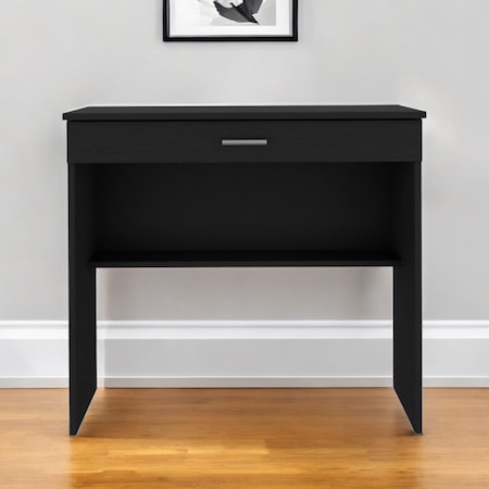 Homeroots 32" Black Wood Computer Desk With Drawer 546420