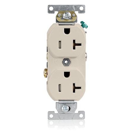 Leviton Plugs&Rcptcls, 20A, 125VAC, Almnd, Thrmplstc TCR20-T