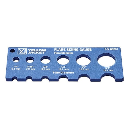 Yellow Jacket Sizing Gauge, 6 in L, 3 in W 60297