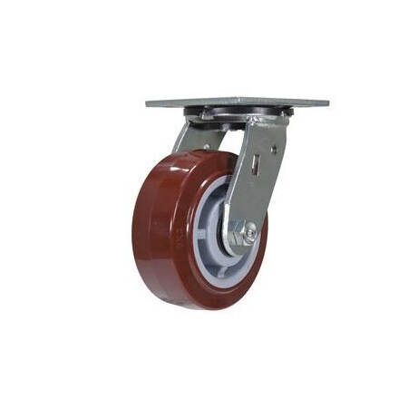 Vestil Polyurethane Swivel Caster 5 In. Diameter x 2 In. Width 600 Lb. Capacity Maroon/Gray CST-VE-5X2PUP-S