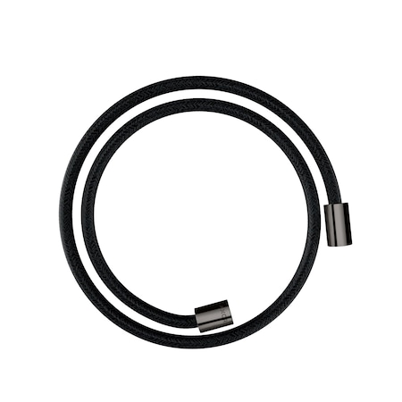 Axor Shower Solutions Textile Hose with Cylindircal Nut, 49" in Polished Black Chrome 28228330